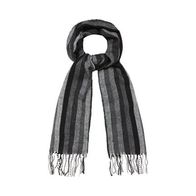 Dark grey striped scarf